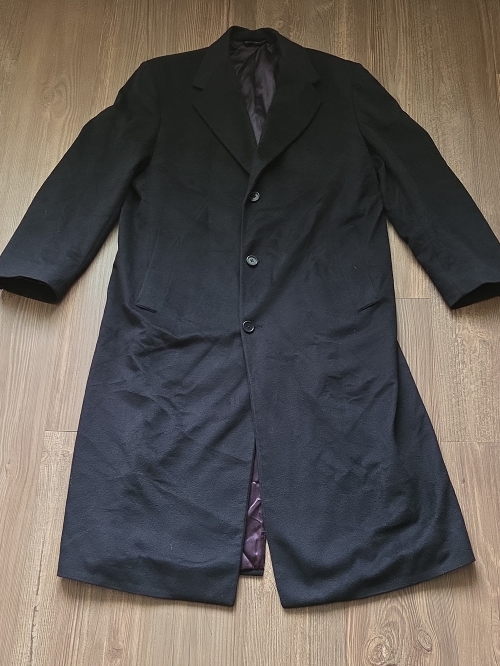 Men's Burberrys Black Single-Breasted Overcoat